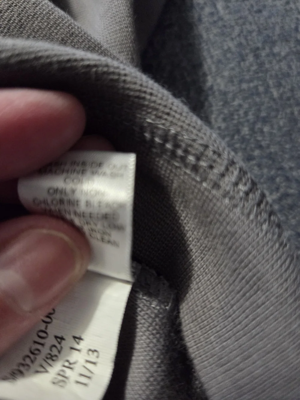 Banana Republic Taupe Sweatshirt with Blue and Black Sleeve Stripes